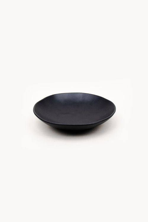 Prato Fundo Orgânico Preto Matte em Stoneware