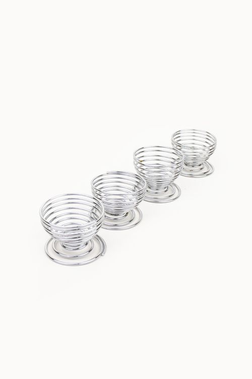 Porta Ovos em  Aço Inox 4 Peças