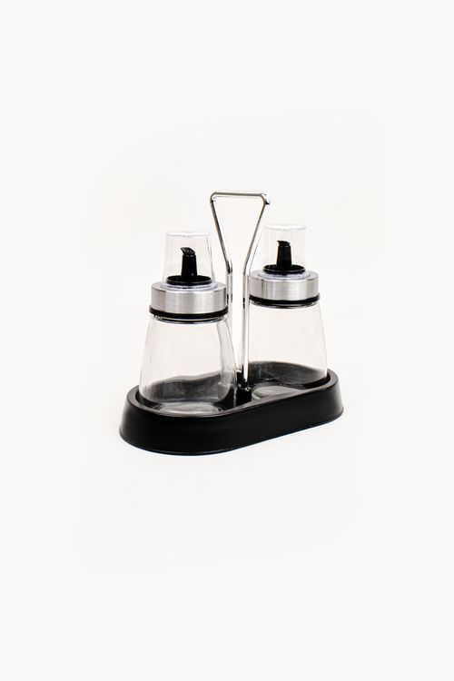 Conjunto de  Galheteiro Sleek Baixo em Vidro 3  Peças