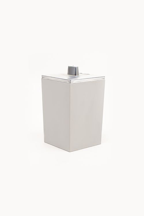 Porta Algodão e Cotonete Quadratta Creme