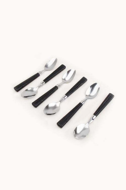 Conjunto de Colheres Rattan em Aço Inox 6 Peças