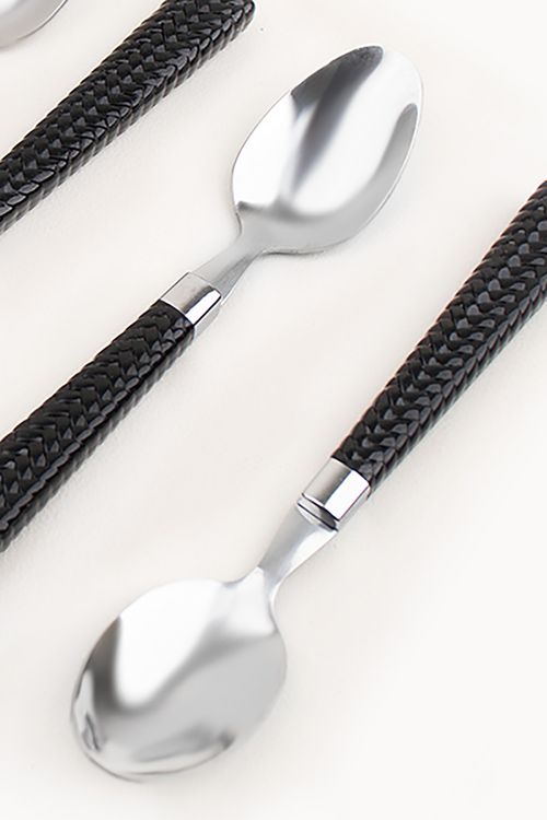 Conjunto de Colheres Rattan em Aço Inox 6 Peças