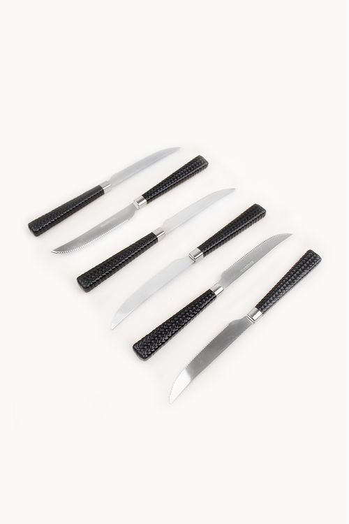 Conjunto de Facas Rattan em Aço Inox 6 Peças