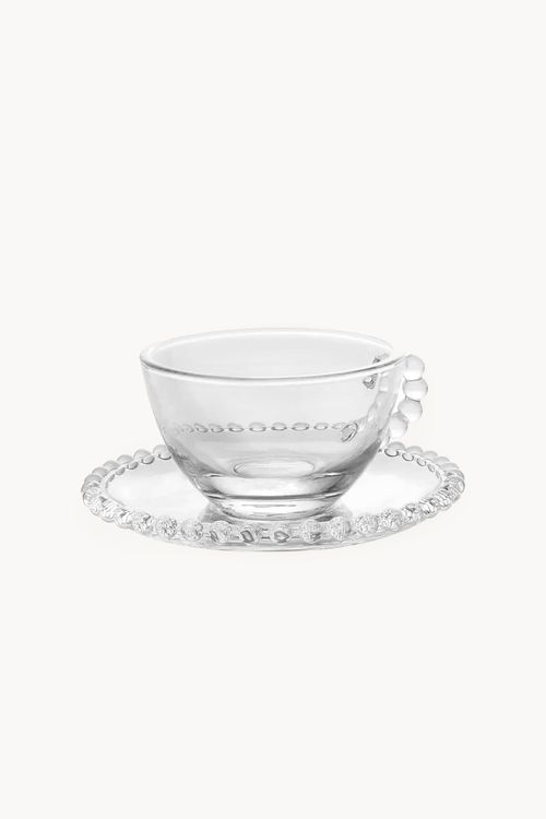 Conjunto de Xícara Chá em Cristal Pearl 4 Peças 200ml