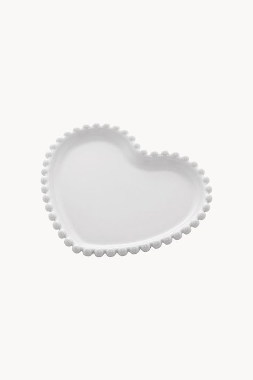 Prato Coração Beads em Porcelana