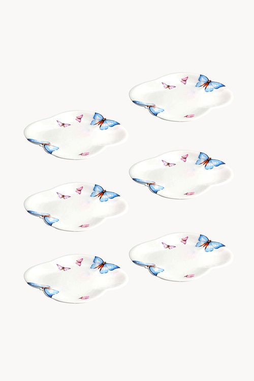Conjunto de Pratos Raso em Porcelana Borboleta