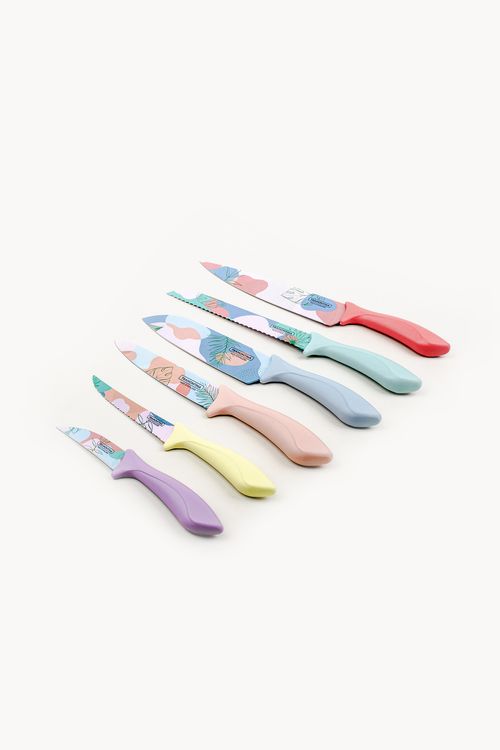 Jogo de Facas Colorcout em Aço Inox 6 Peças
