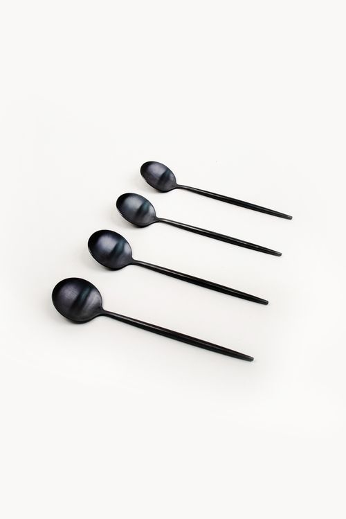 Colher Black em  Aço Inox 4 Peças