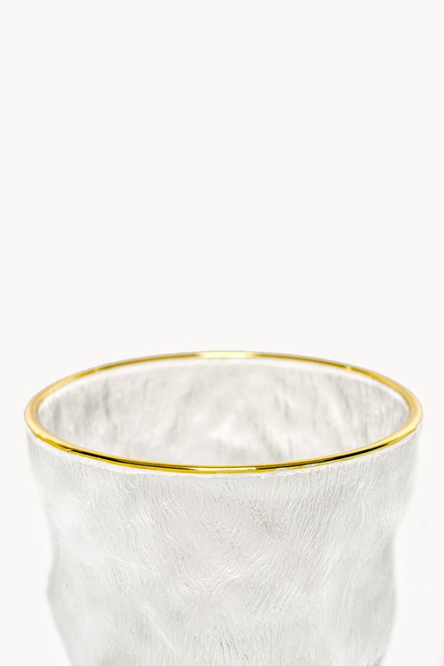Copo de vidro borda dourada 260ml
