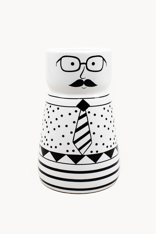 Porta pincel moustache cerâmica