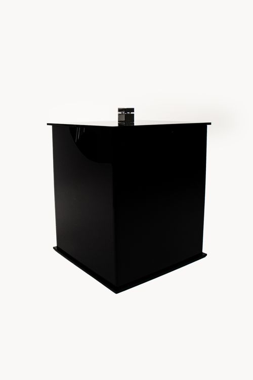 Lixeira para Banheiro em Acrílico Preto