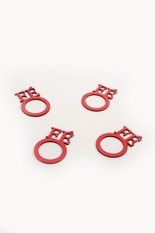Conjunto de argolas para guardanapo fé 4 peças