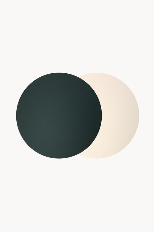 Jogo Americano Redondo Tex Duas Faces em PU Verde e Branco