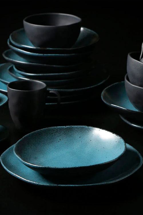 Prato Fundo Orgânico Petroleum em Stoneware