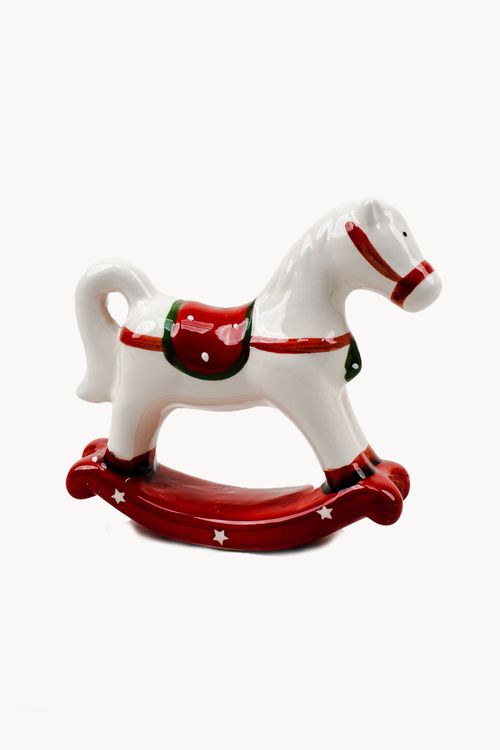 Cavalo natalino em cerâmica