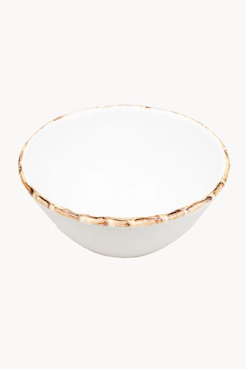 Bowl  em Cerâmica com Borda Bambu 500ml