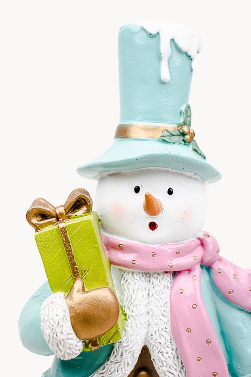 Enfeite natalino boneco de neve em resina