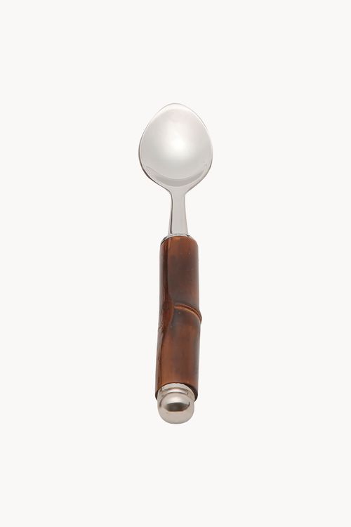 Conjunto de Colheres de Café em Aço Inox com Cabo em Bambu 4 Peças