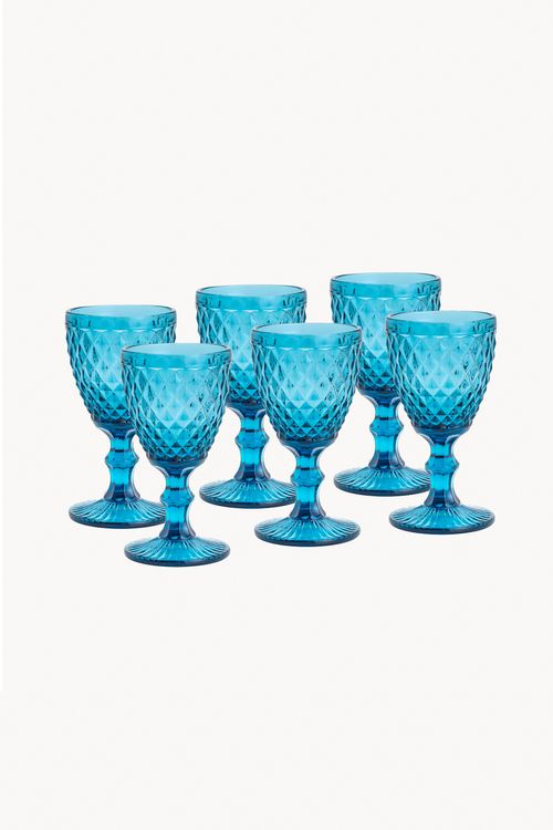 Conjunto de Taças Bico de Abacaxi em Vidro 6 Peças 325ml