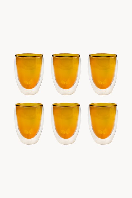 Conjunto de Copos em Vidro Duplo 6 Peças 360ml