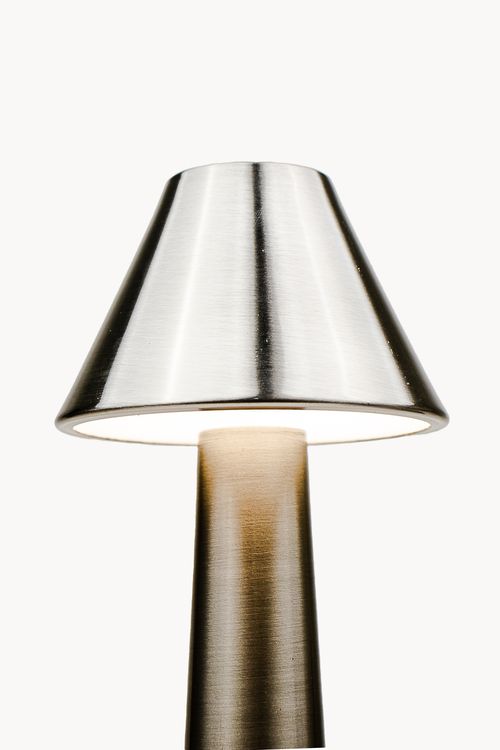 Abajur Prata com Led em Aço Inox