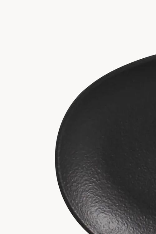 Prato de Sobremesa Preto Matte  Orgânico em Stoneware