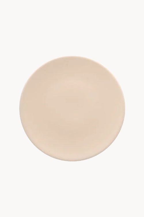 Prato Sobremesa Minimalista Bege em Porcelana