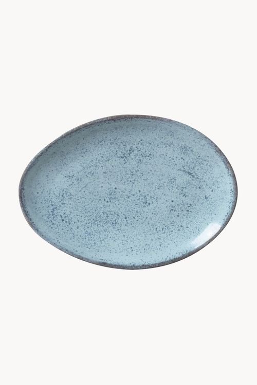 Prato de Sobremesa Oval  Orgânico Breeze em Stoneware