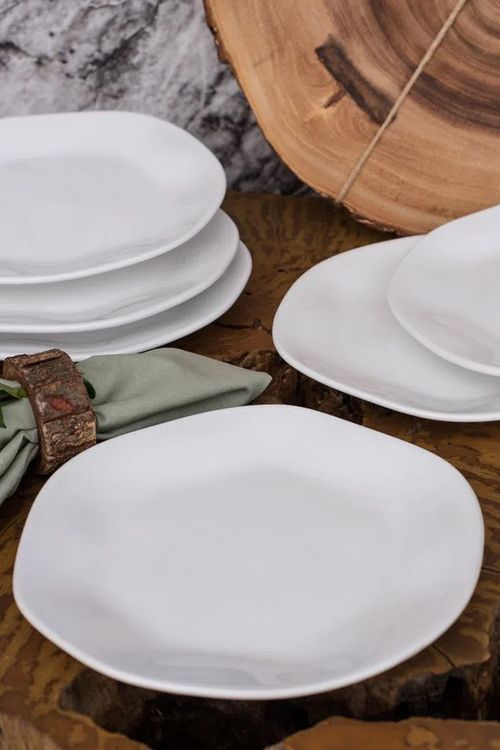 Prato Raso Ryo White em Porcelana