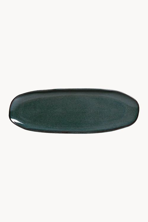 Travessa Oval Rasa Orgânico Oceano em Stoneware