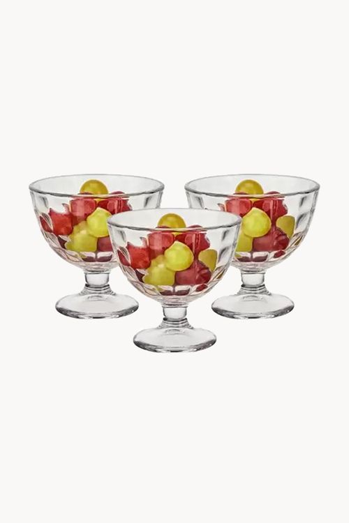 Conjunto de Taças de Sobremesa Candice em Vidro 3 Peças 300ml