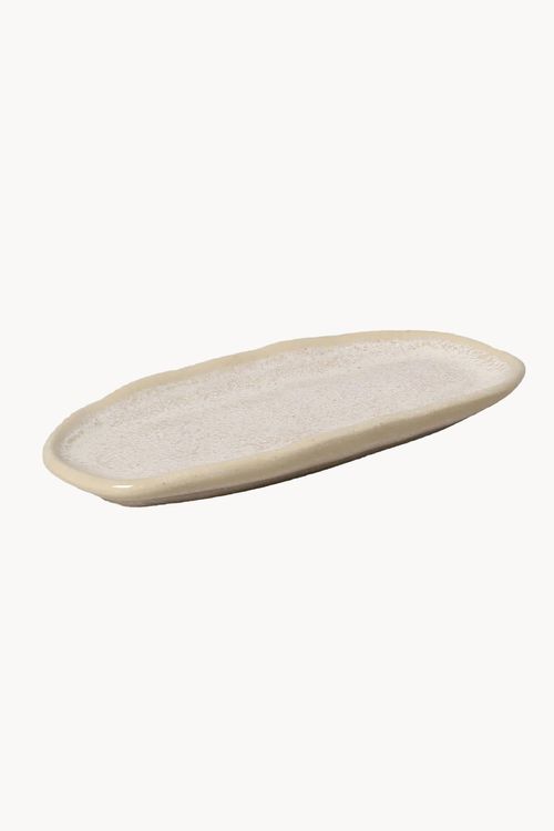 Travessa Oval Orgânico Latte em Stoneware