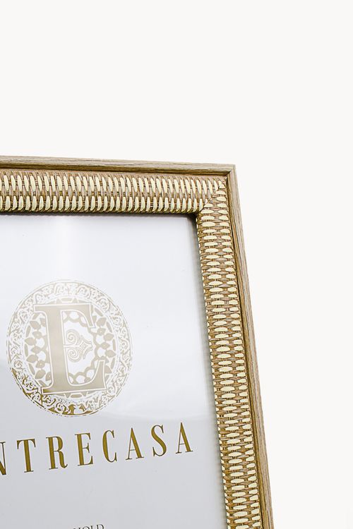 Porta Retrato em Madeira com Borda em Palha 20x25