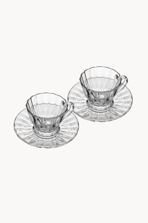 Conjunto de Xicaras para Chá em Cristal 2 Peças 180ml