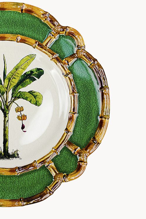 Prato Raso em Melamina com Borda Bambu
