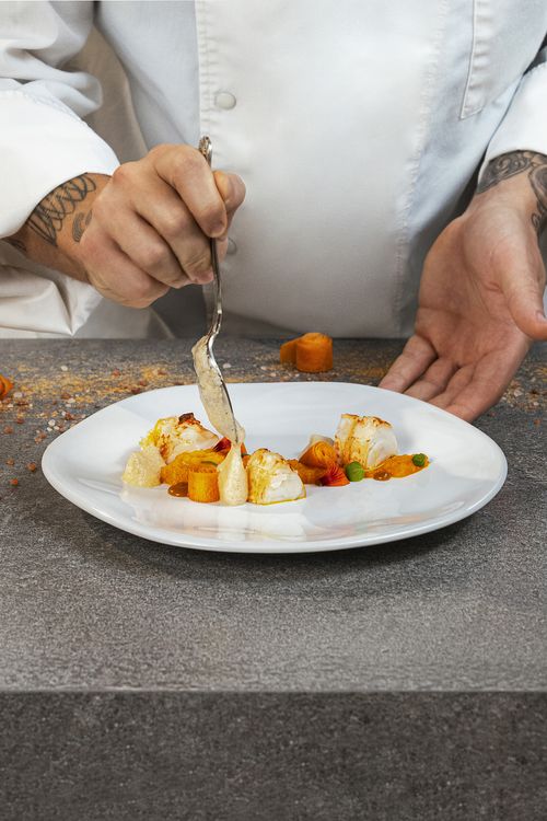 Prato Sobremesa White em Porcelana