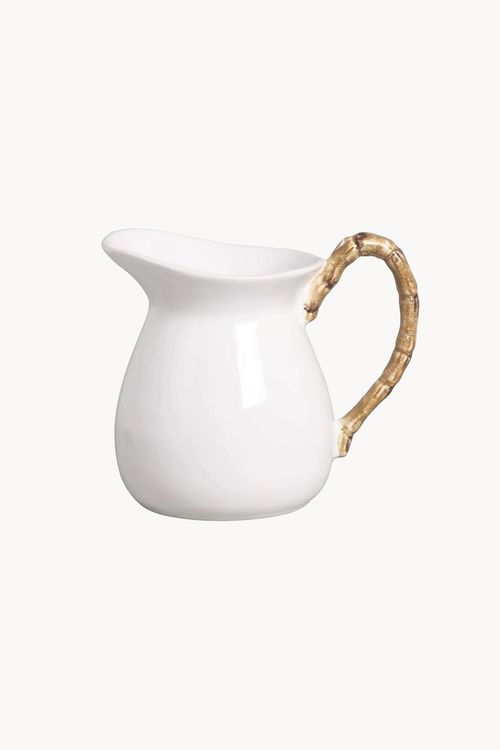 Mini Jarra com Alça Bambu em Cerâmica 500ml