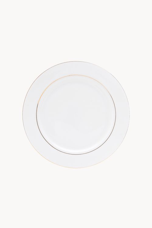 Jogo de Jantar Mônaco com Borda Dourada em Porcelana 42 Peças