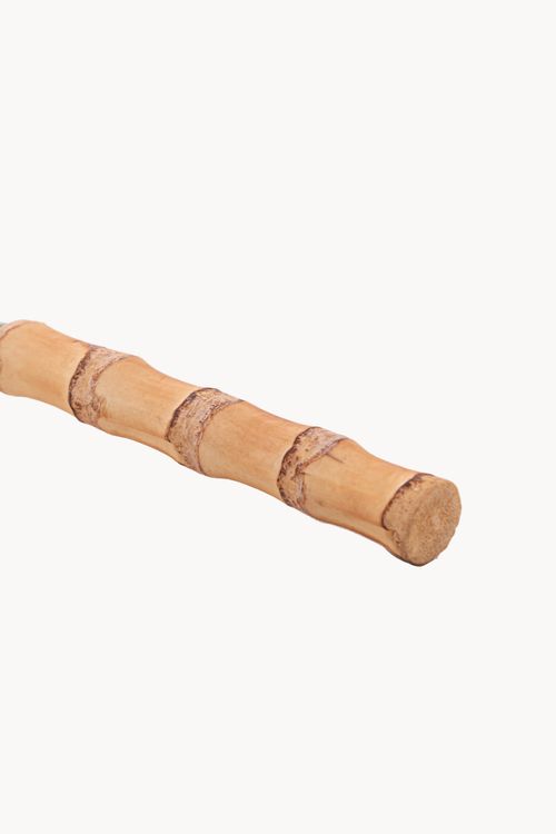 Conjunto de Colher de Sobremesa Tulum em Aço Inox com Cabo em Bambu 4 Peças