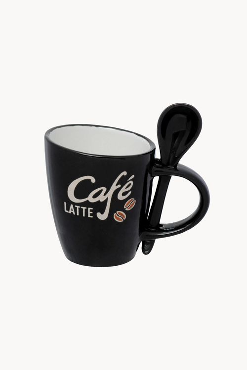 Caneca Georgia com Colher em Cerâmicas 220ml