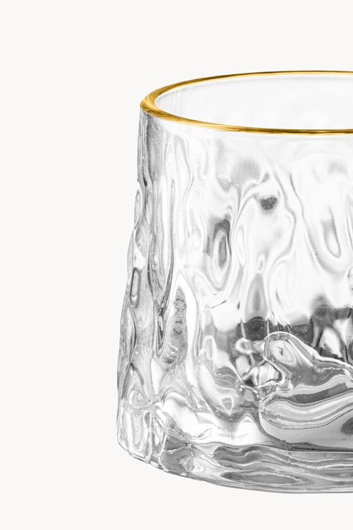 Copo Baixo em Vidro com Borda Dourada 175ml