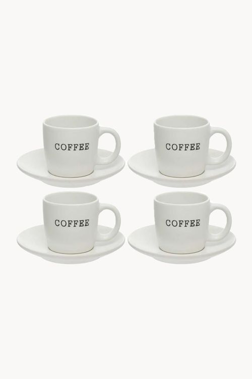 Conjunto de Xicaras de Café em Cerâmica 4 Peças 130Ml