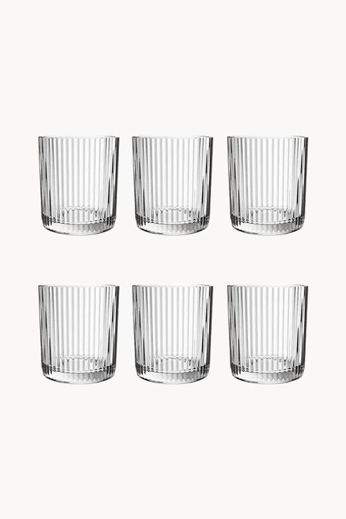 Conjunto de Copos Baixo Graffiato  em Vidro 6 Peças 320ml