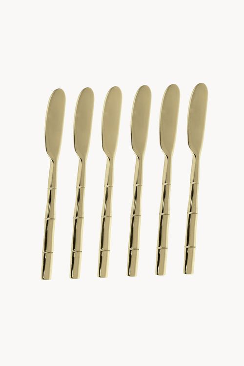 Conjunto de Espátula em Aço Inox com Cabo em Bambu
