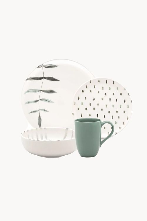 Tigela Flat Samambaia em Porcelana 600Ml