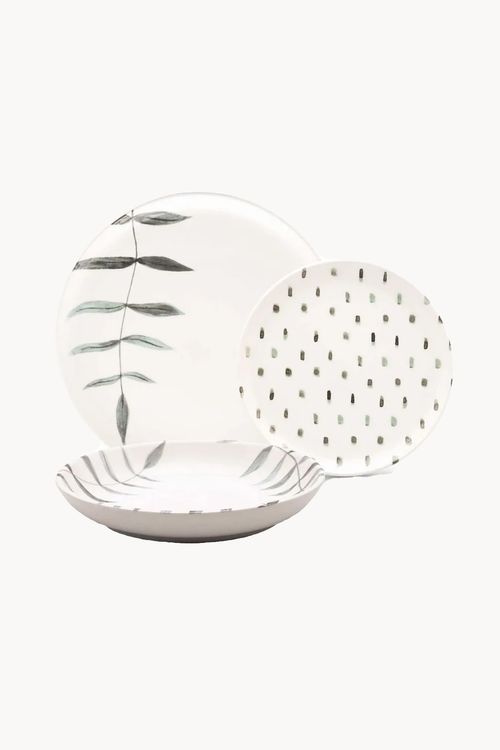 Prato Fundo Samambaia em Porcelana