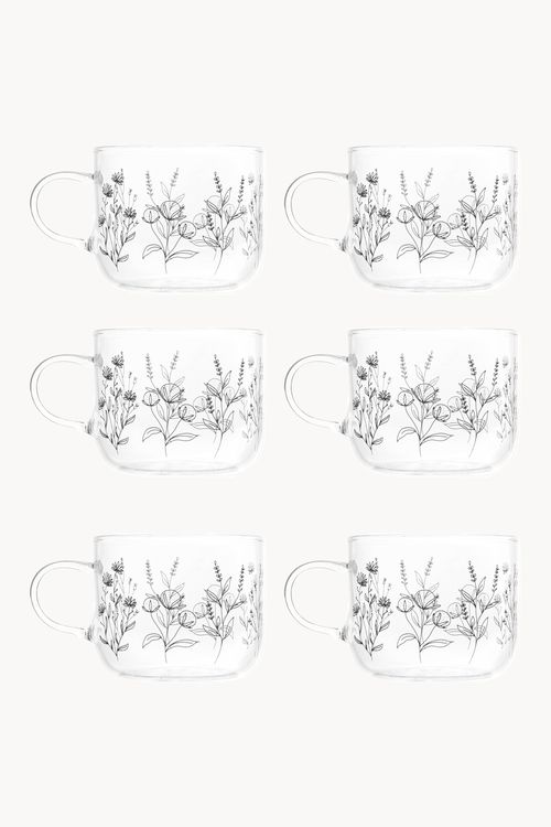 Conjunto de Canecas em Vidro 6 Peças 120ml