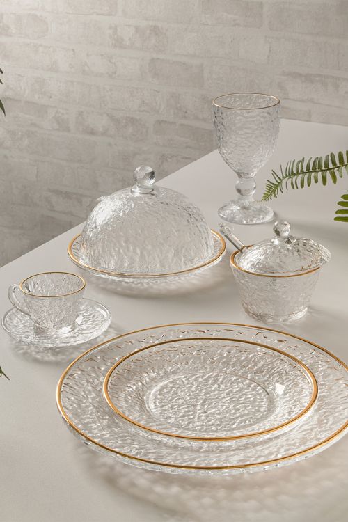 Meleira em Cristal com Filete Dourado com Colher