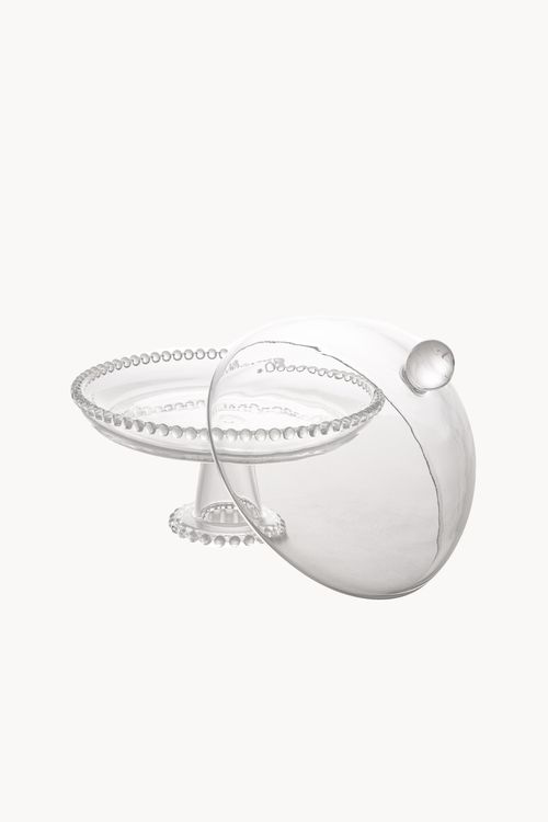 Prato em Cristal com Pé e Tampa Pearl