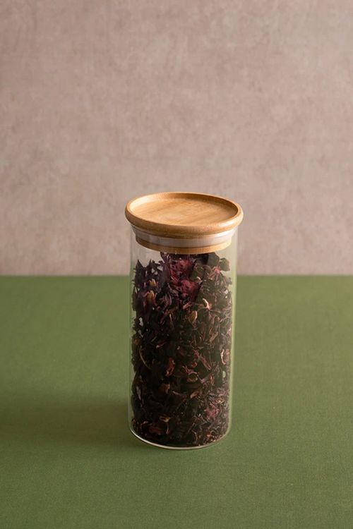 Pote Hermético em Vidro com Tampa em Bambu 600ml